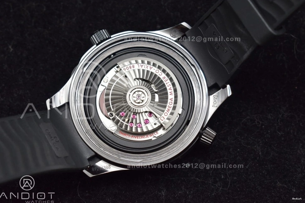 Seamaster Black VSF 43.5mm 1:1 Rubber Black Ceramic Dial Best 300m on Black A8806 Edition Strap 1228